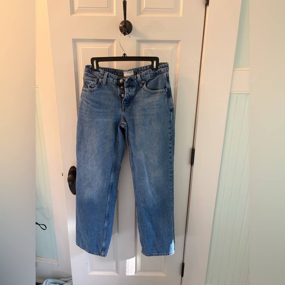 We The Free Women’s Light Blue Low rise Wide leg Denim Jeans